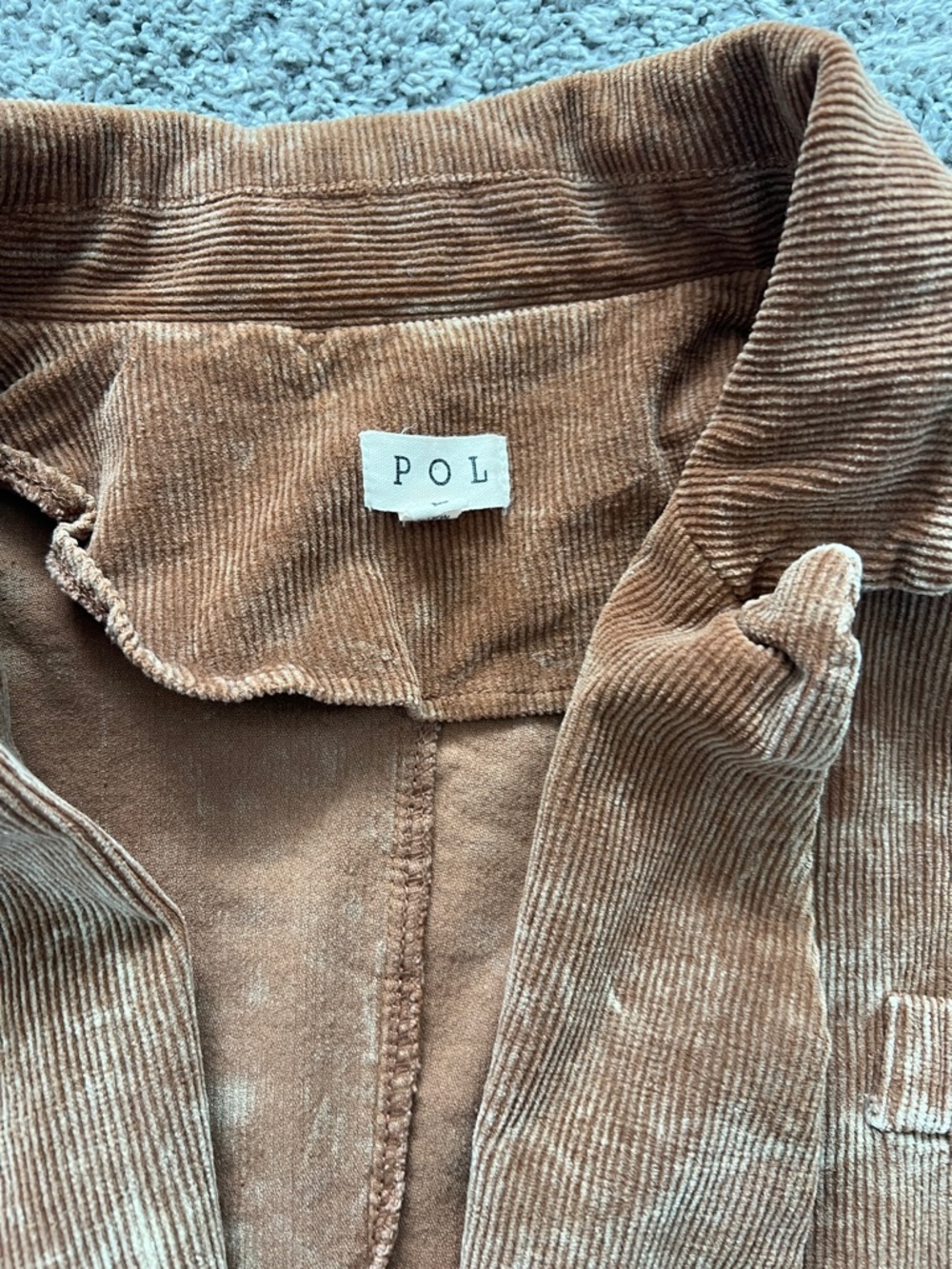 POL “Always Dreaming” Women's Caramel Corduroy Oversized Blazer - Size L - Picture 4 of 9